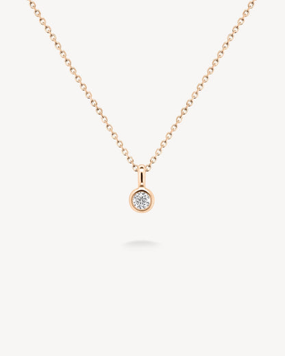 1.0 CT Round Bezel Solitaire Lab Grown Diamond Necklace
