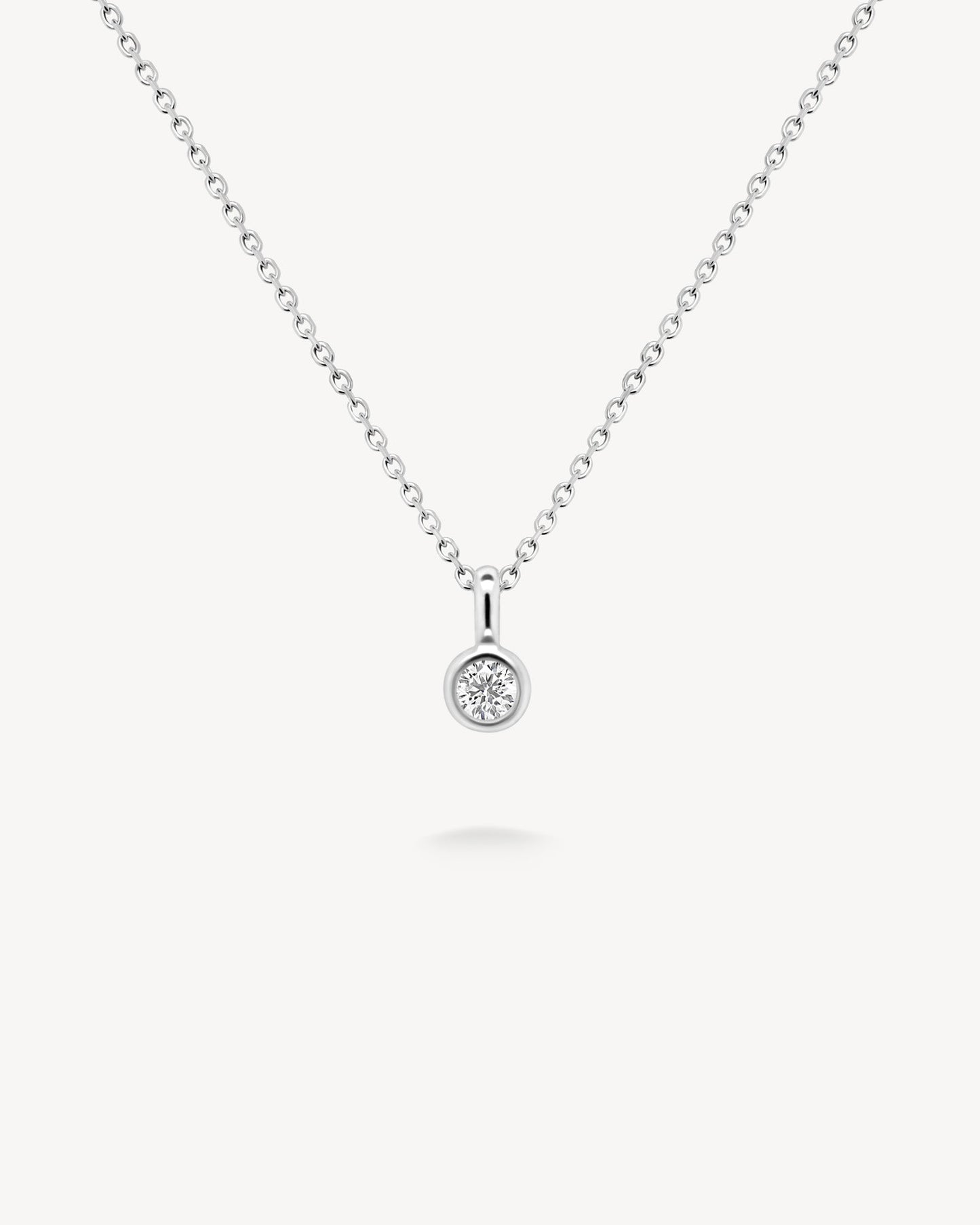 1.0 CT Round Bezel Solitaire Lab Grown Diamond Necklace