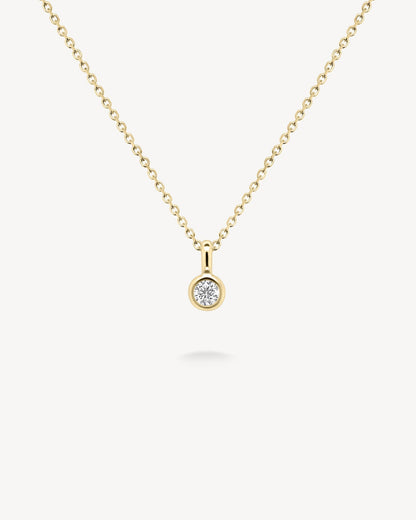 1.0 CT Round Bezel Solitaire Lab Grown Diamond Necklace