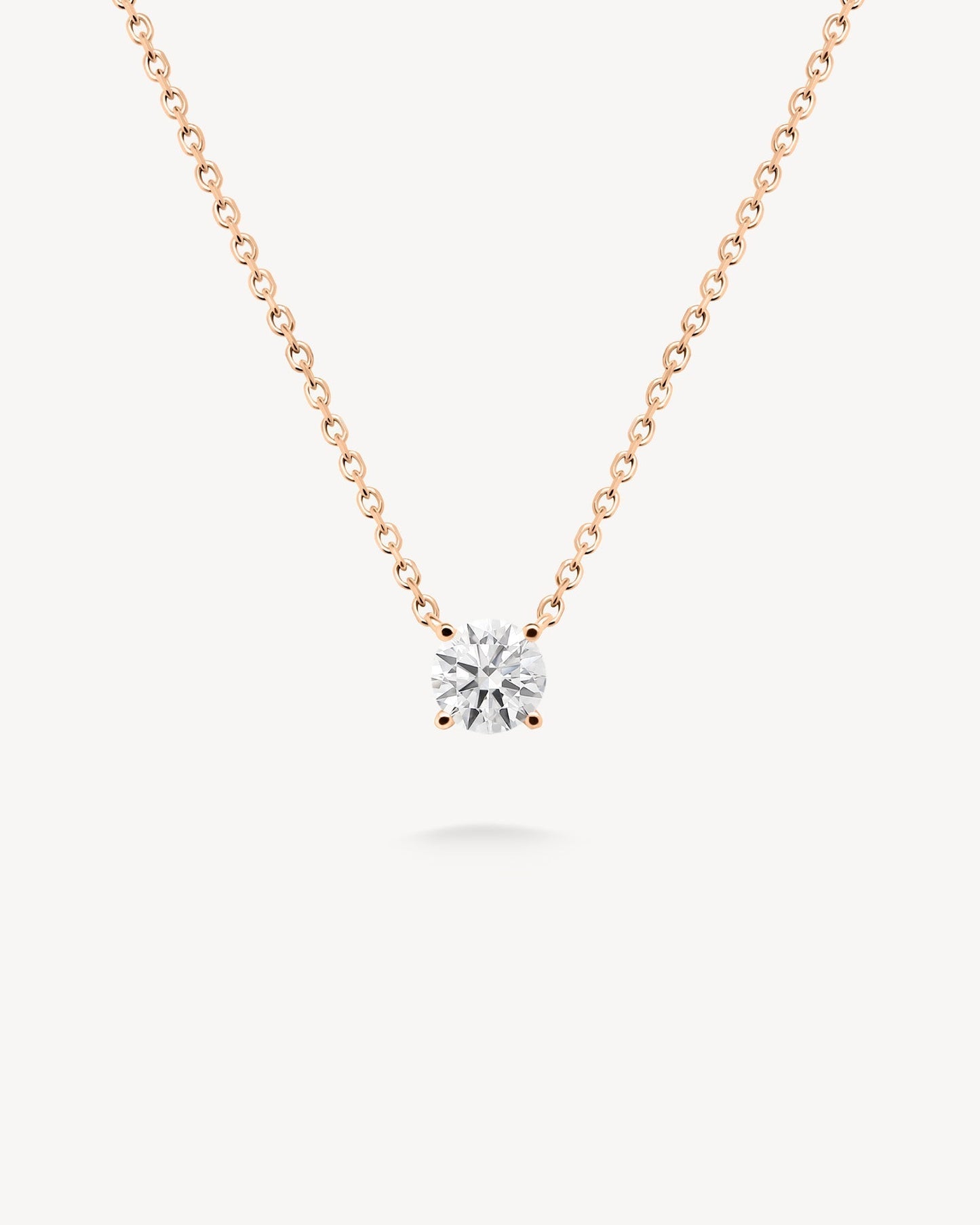 1.0 CT Round Bezel Solitaire Lab Grown Diamond Necklace