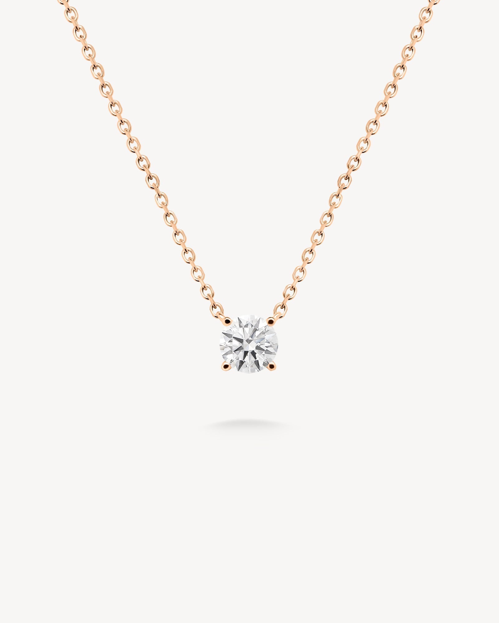 1.0 CT Round Bezel Solitaire Lab Grown Diamond Necklace