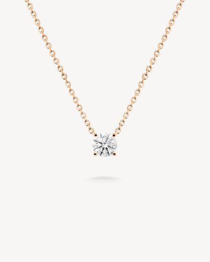 1.0 CT Round Bezel Solitaire Lab Grown Diamond Necklace