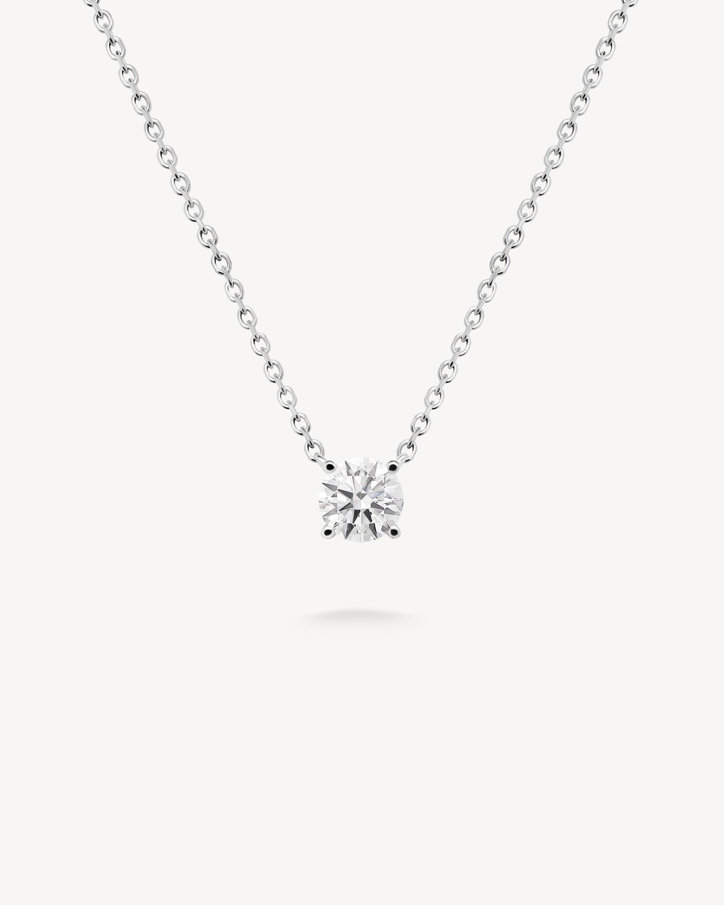 1.0 CT Round Bezel Solitaire Lab Grown Diamond Necklace