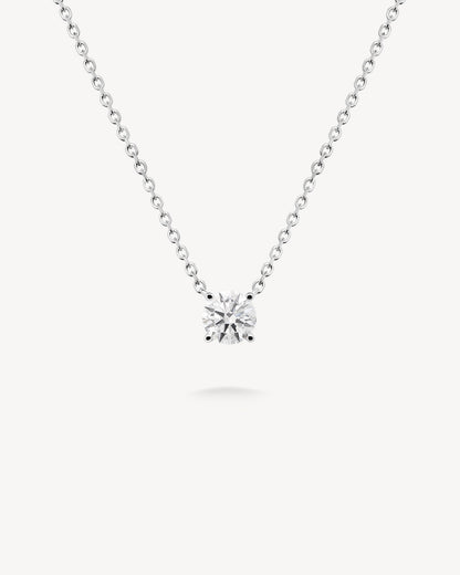 1.0 CT Round Bezel Solitaire Lab Grown Diamond Necklace