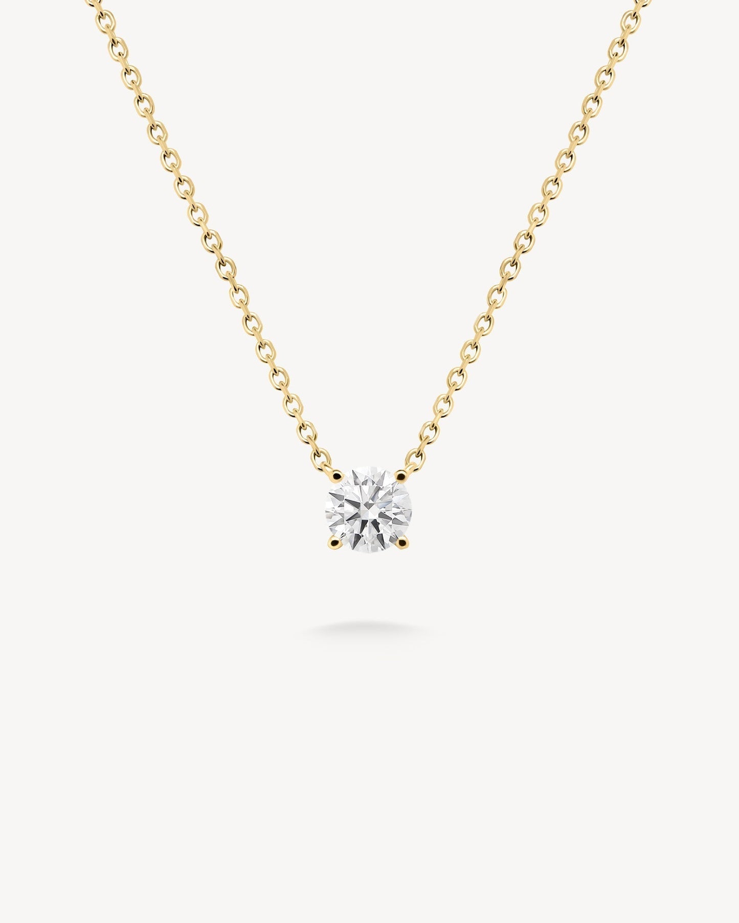 1.0 CT Round Bezel Solitaire Lab Grown Diamond Necklace