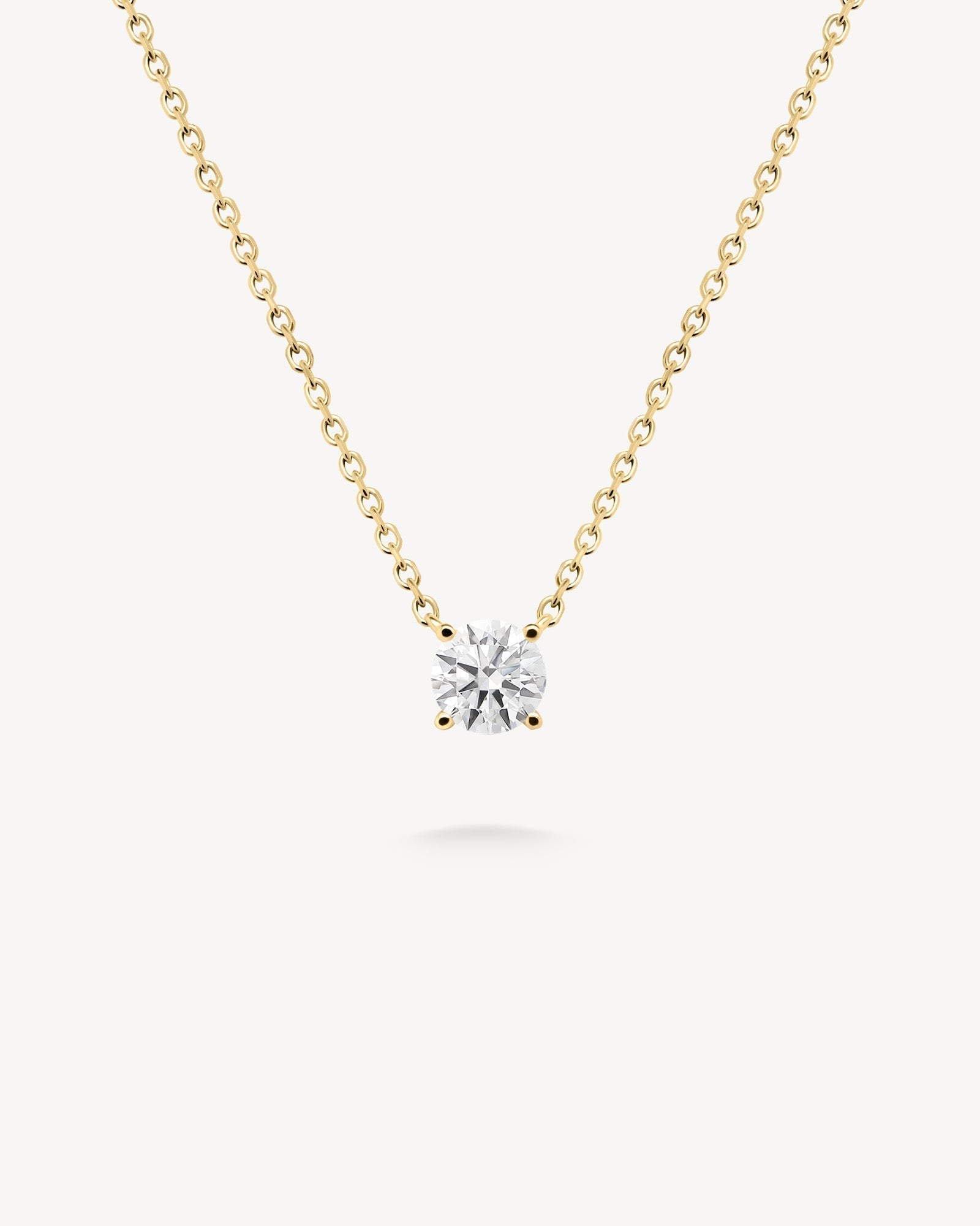 1.0 CT Round Bezel Solitaire Lab Grown Diamond Necklace