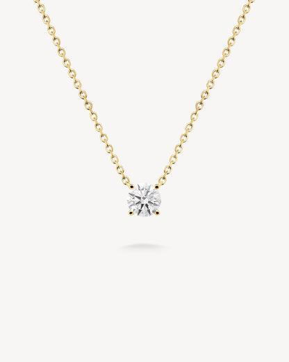 1.0 CT Round Bezel Solitaire Lab Grown Diamond Necklace