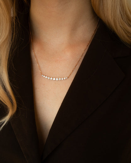 1.0 CT Round Bezel Solitaire Lab Grown Diamond Necklace