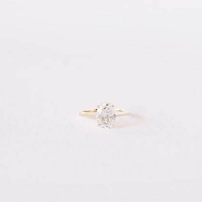 Cushion Hidden Halo Lab Grown Diamond Engagement Ring