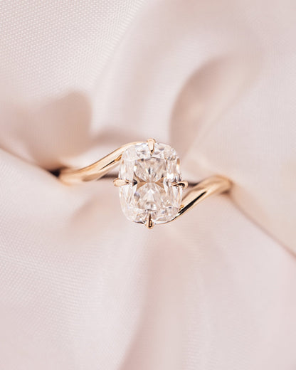 Cushion Hidden Halo Lab Grown Diamond Engagement Ring