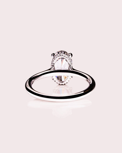 Cushion Hidden Halo Lab Grown Diamond Engagement Ring