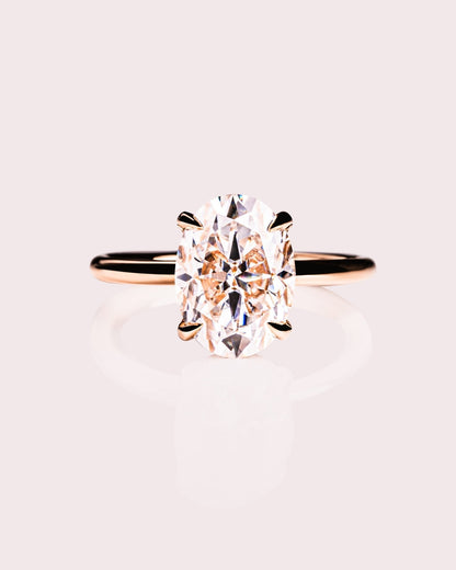 Cushion Hidden Halo Lab Grown Diamond Engagement Ring