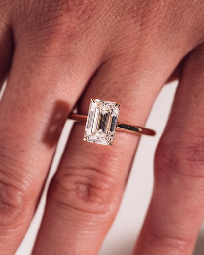 Cushion Hidden Halo Lab Grown Diamond Engagement Ring