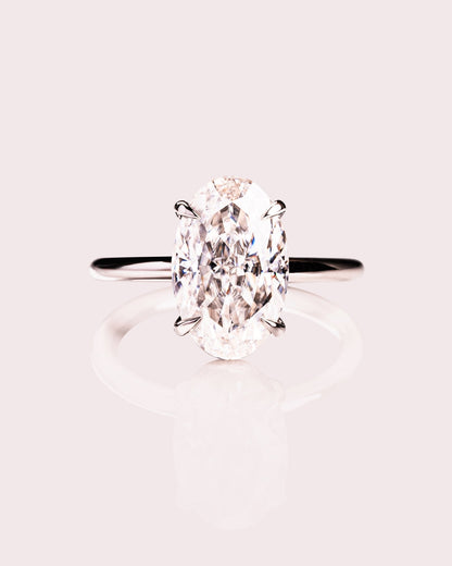 Cushion Hidden Halo Lab Grown Diamond Engagement Ring