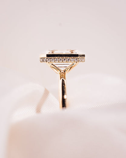 Cushion Hidden Halo Lab Grown Diamond Engagement Ring