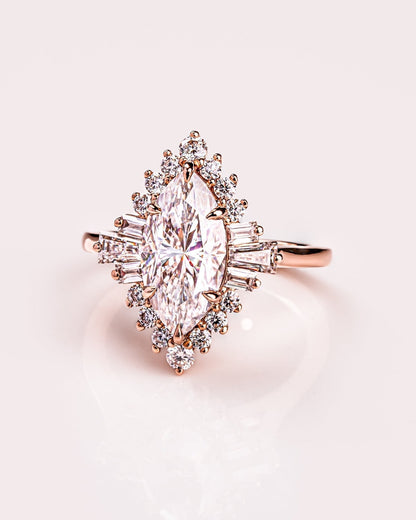 Cushion Hidden Halo Lab Grown Diamond Engagement Ring