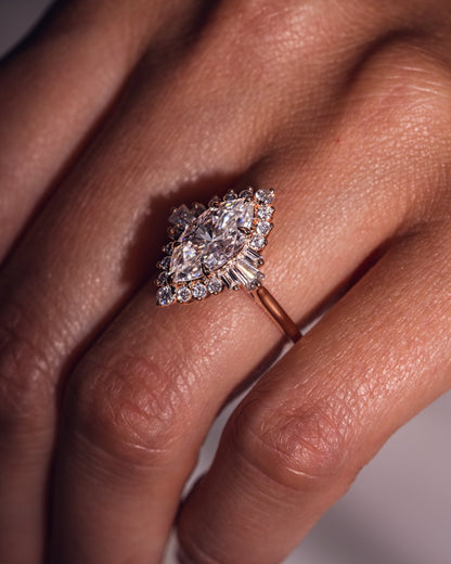 Cushion Hidden Halo Lab Grown Diamond Engagement Ring