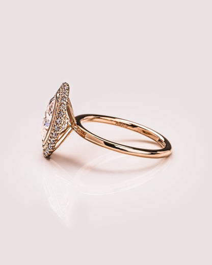 Cushion Hidden Halo Lab Grown Diamond Engagement Ring