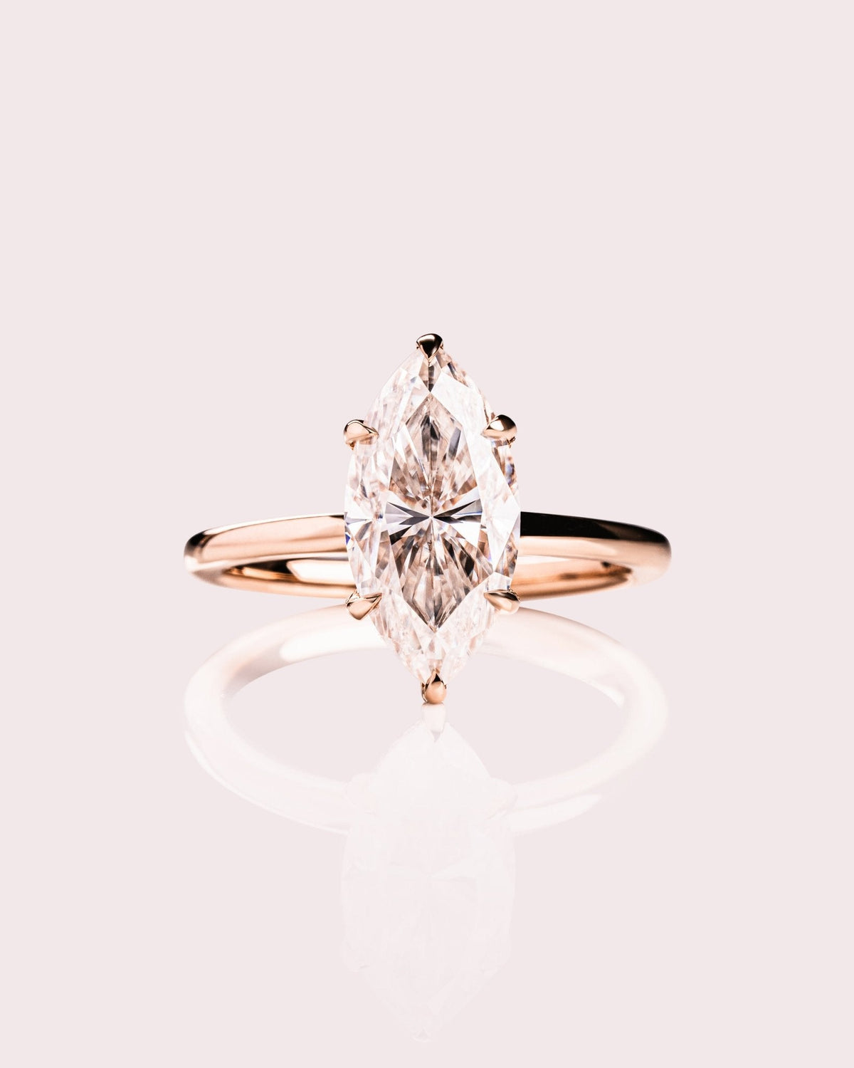 Marquise Hidden Halo Lab Grown Diamond Engagement Ring