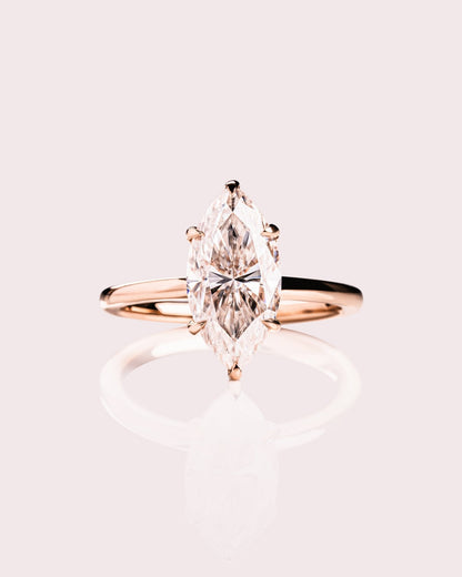 Marquise Hidden Halo Lab Grown Diamond Engagement Ring