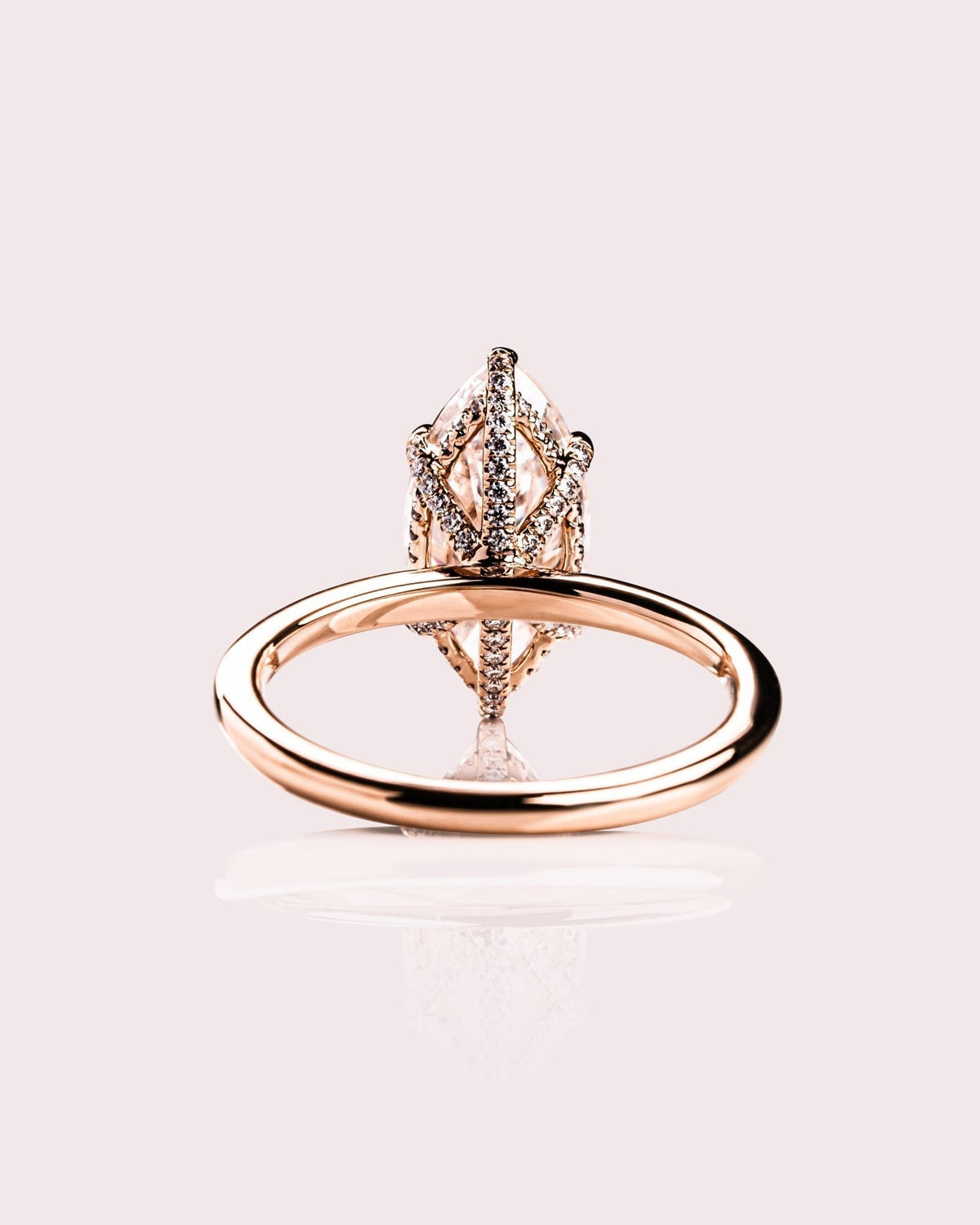 Marquise Hidden Halo Lab Grown Diamond Engagement Ring