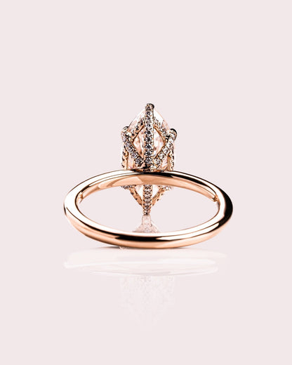 Marquise Hidden Halo Lab Grown Diamond Engagement Ring