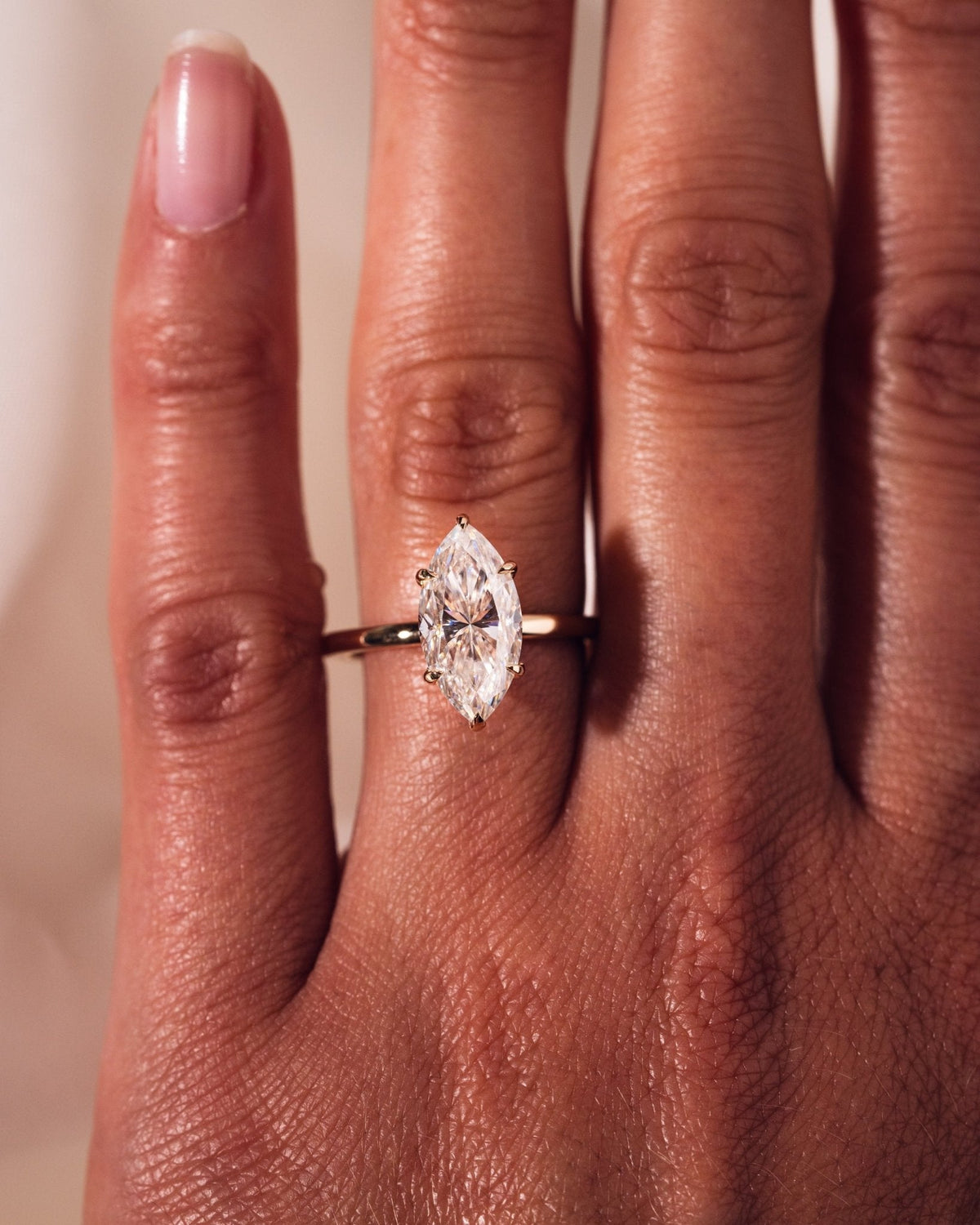 Marquise Hidden Halo Lab Grown Diamond Engagement Ring