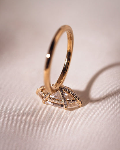 Marquise Hidden Halo Lab Grown Diamond Engagement Ring