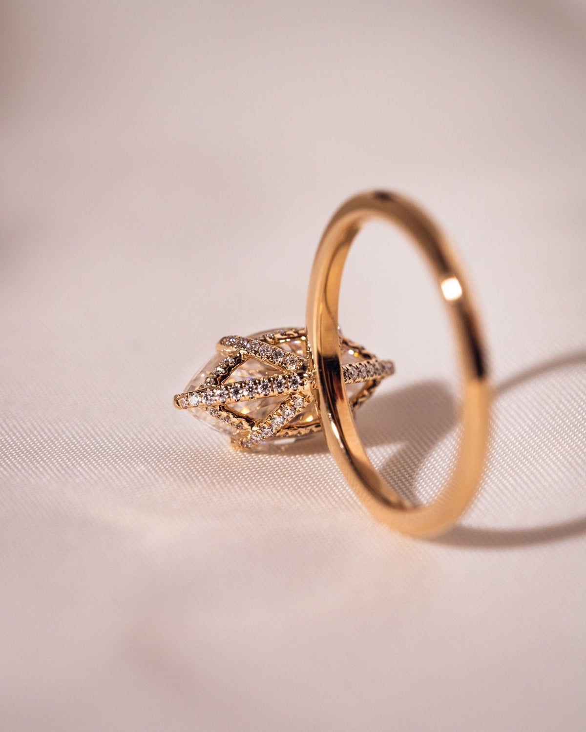 Marquise Hidden Halo Lab Grown Diamond Engagement Ring
