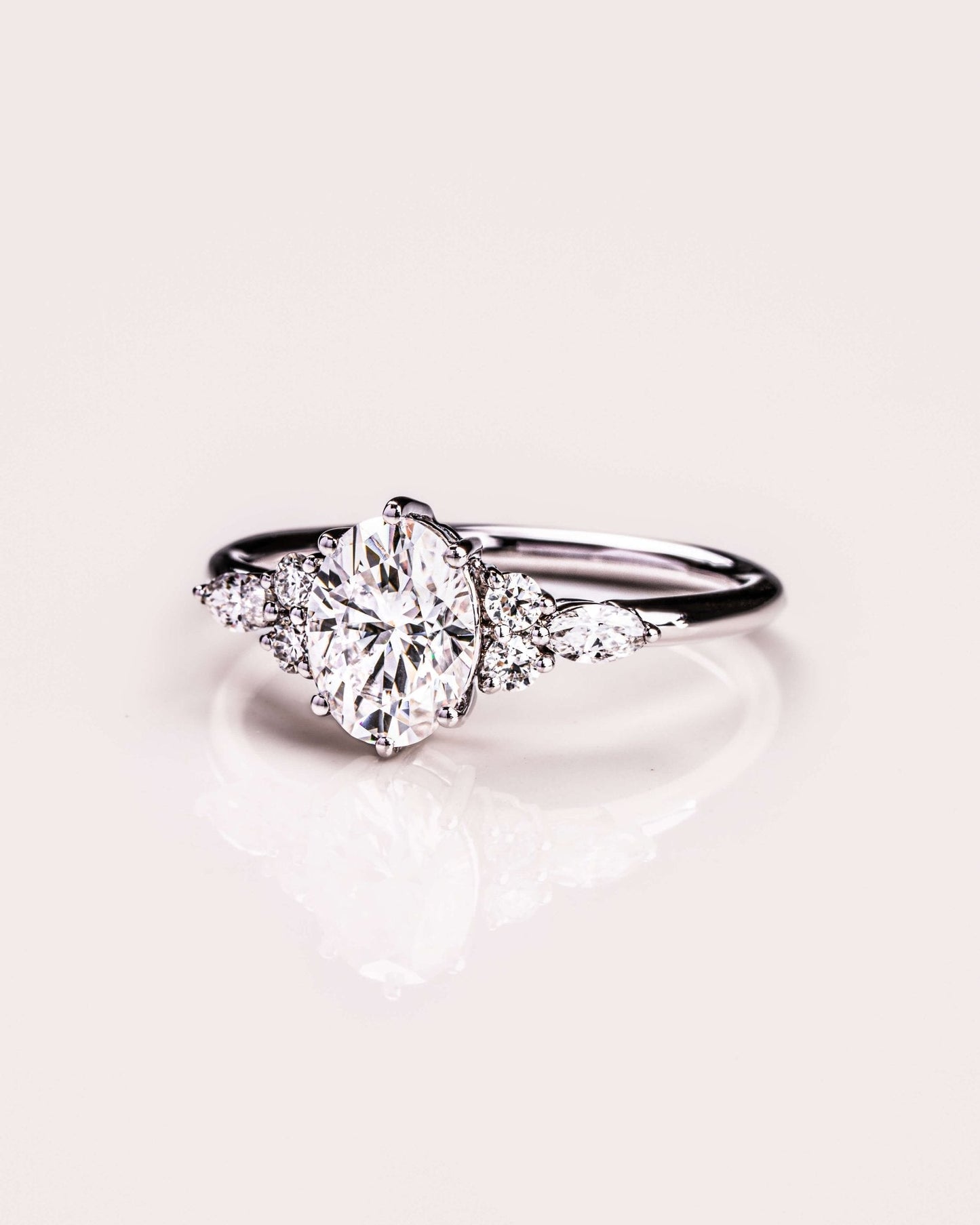 Cushion Hidden Halo Lab Grown Diamond Engagement Ring