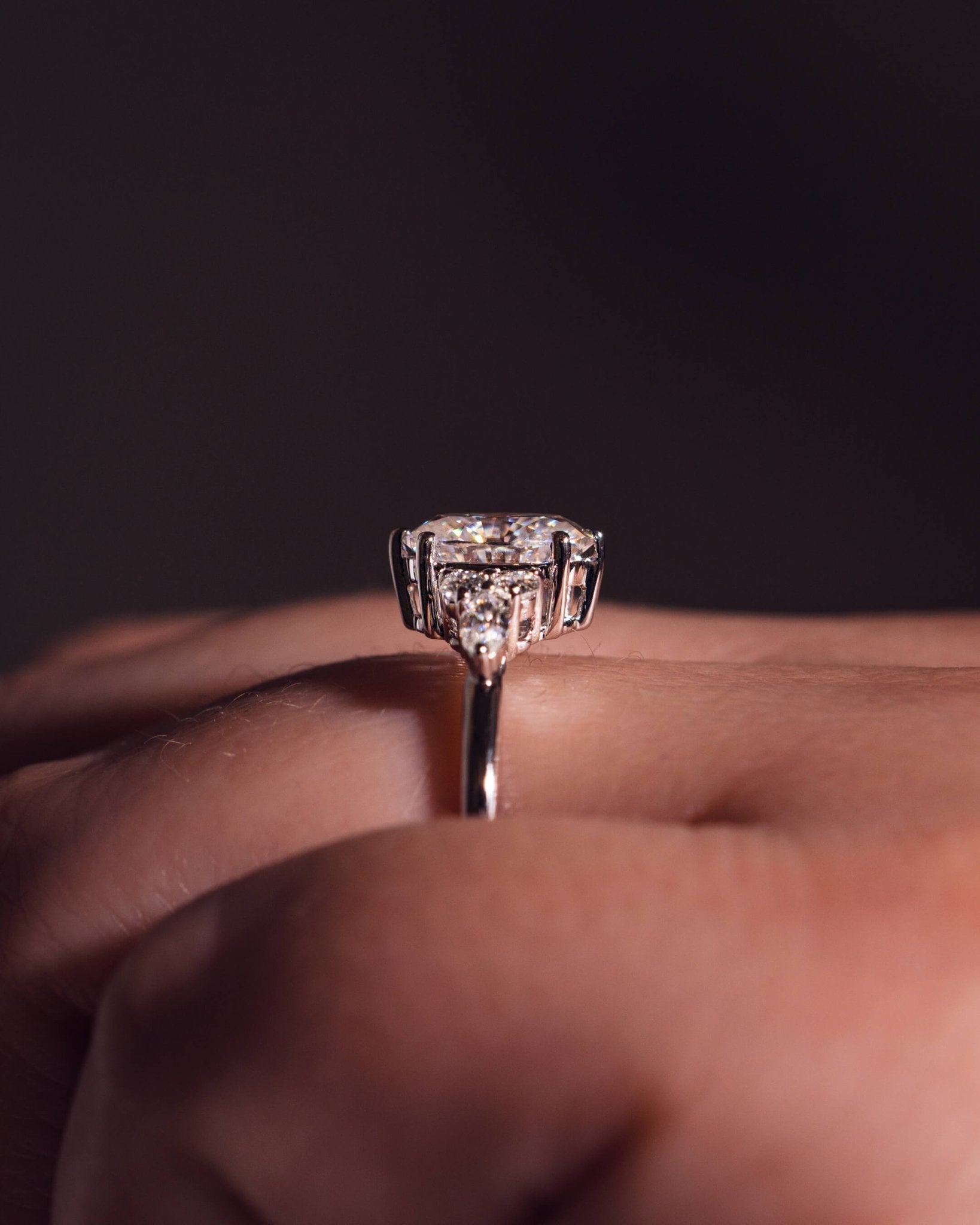 Cushion Hidden Halo Lab Grown Diamond Engagement Ring