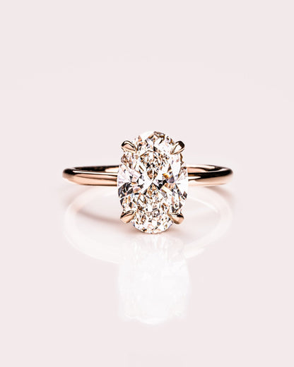 Oval Hidden Halo Lab Grown Diamond Engagement Ring