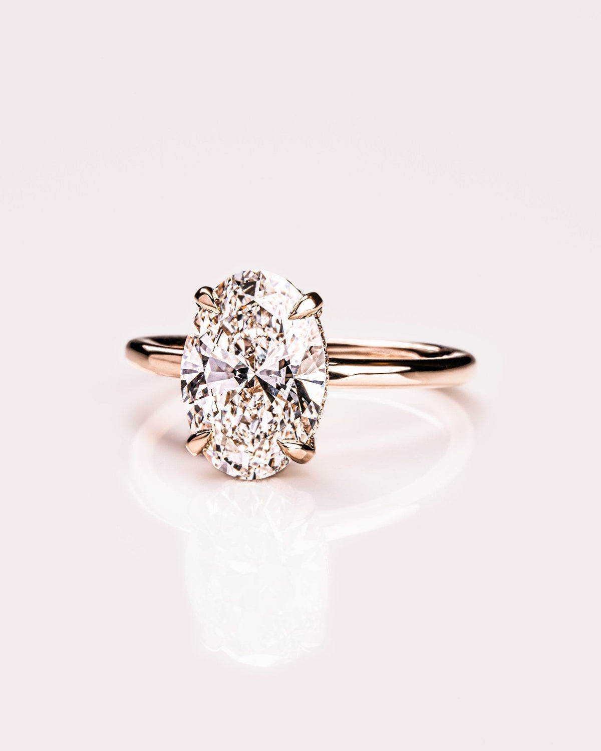 Oval Hidden Halo Lab Grown Diamond Engagement Ring