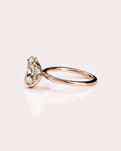 Oval Hidden Halo Lab Grown Diamond Engagement Ring