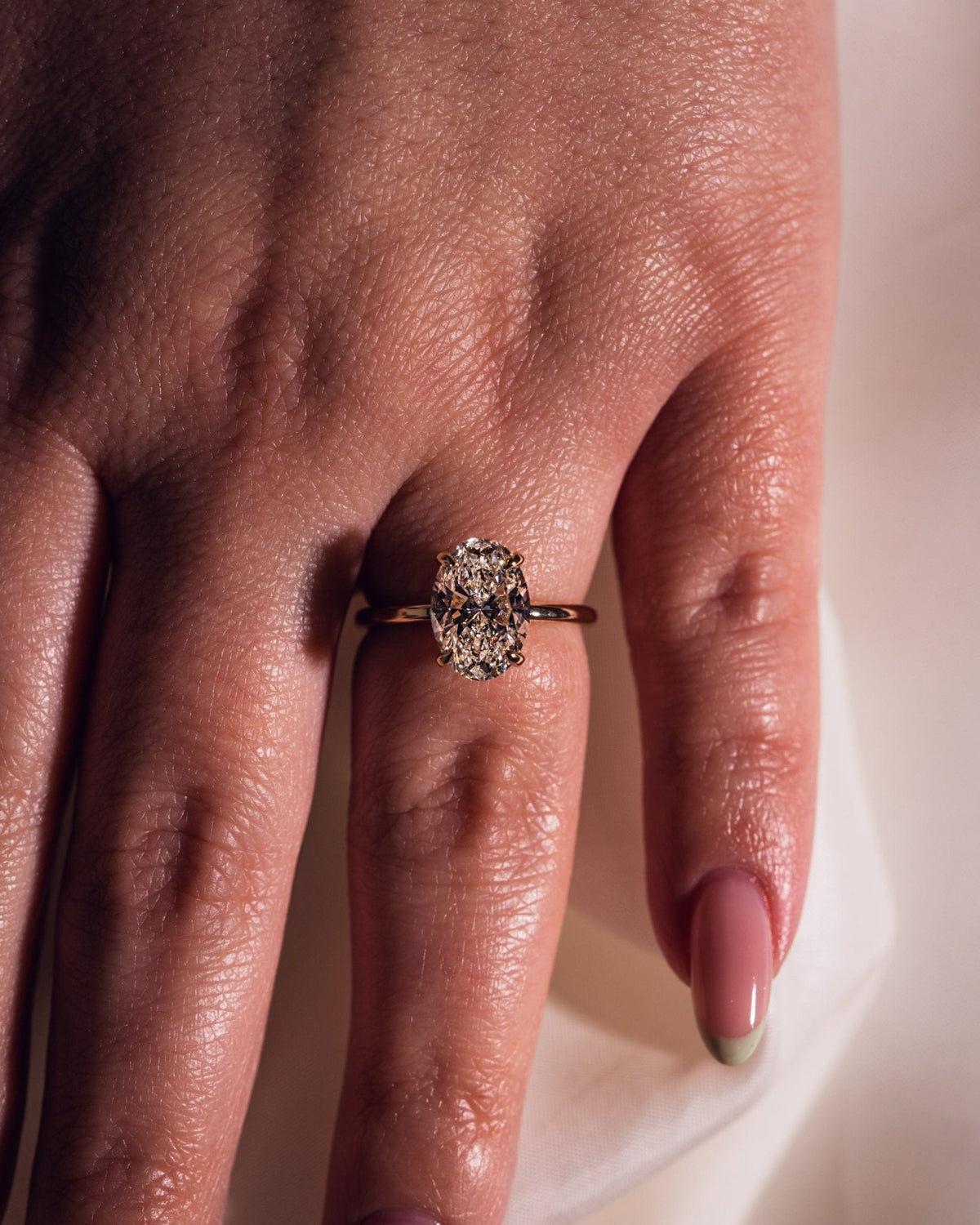 Oval Hidden Halo Lab Grown Diamond Engagement Ring
