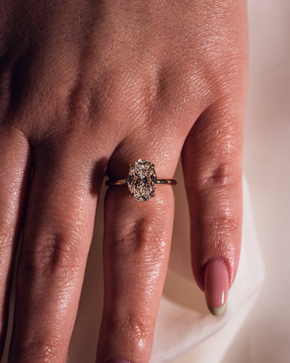 Oval Hidden Halo Lab Grown Diamond Engagement Ring