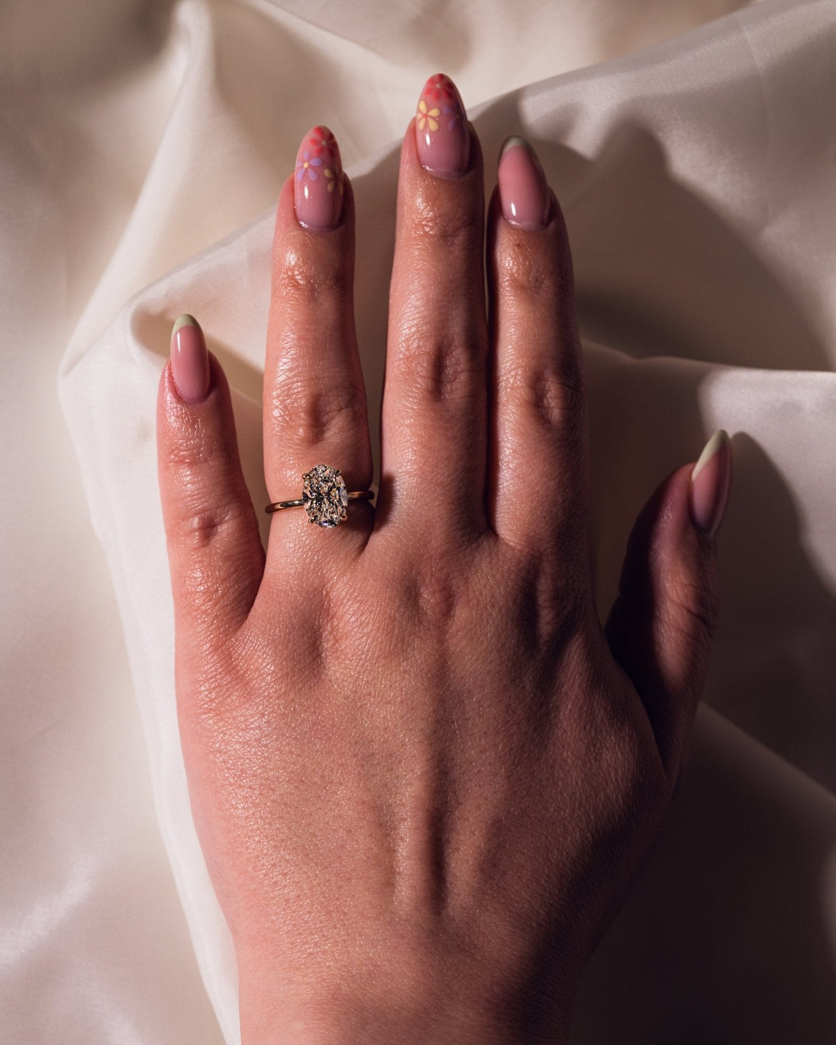 Oval Hidden Halo Lab Grown Diamond Engagement Ring
