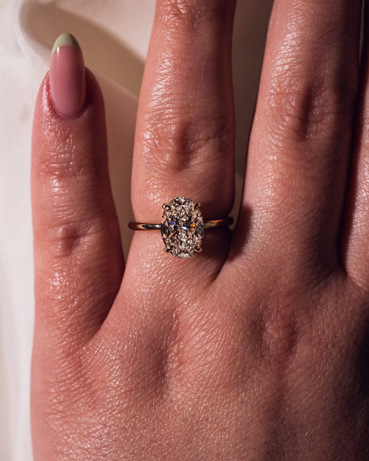 Oval Hidden Halo Lab Grown Diamond Engagement Ring