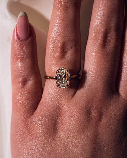 Oval Hidden Halo Lab Grown Diamond Engagement Ring