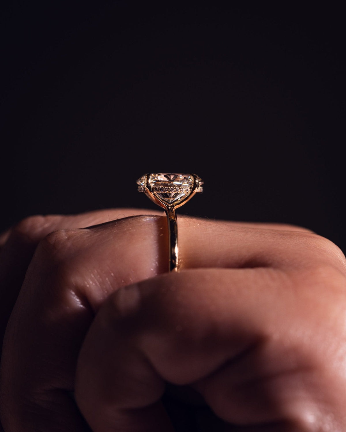 Oval Hidden Halo Lab Grown Diamond Engagement Ring