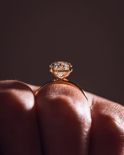 Oval Hidden Halo Lab Grown Diamond Engagement Ring