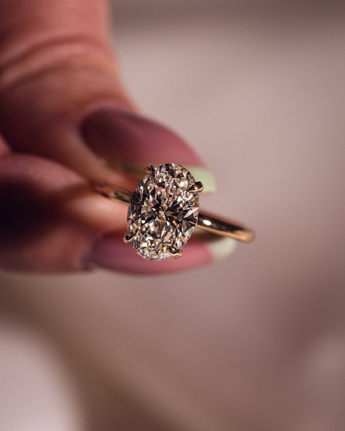 Oval Hidden Halo Lab Grown Diamond Engagement Ring