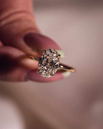 Oval Hidden Halo Lab Grown Diamond Engagement Ring