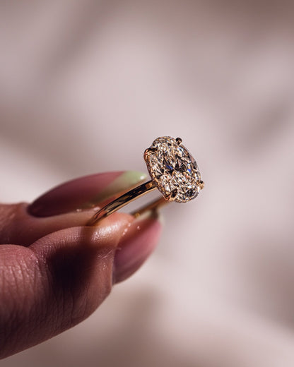Oval Hidden Halo Lab Grown Diamond Engagement Ring