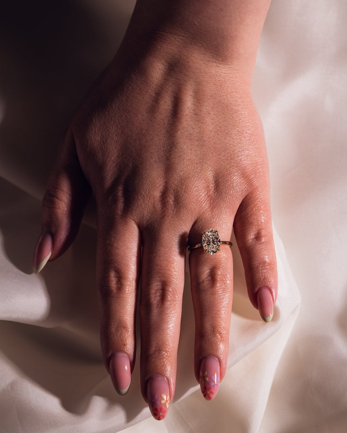 Oval Hidden Halo Lab Grown Diamond Engagement Ring