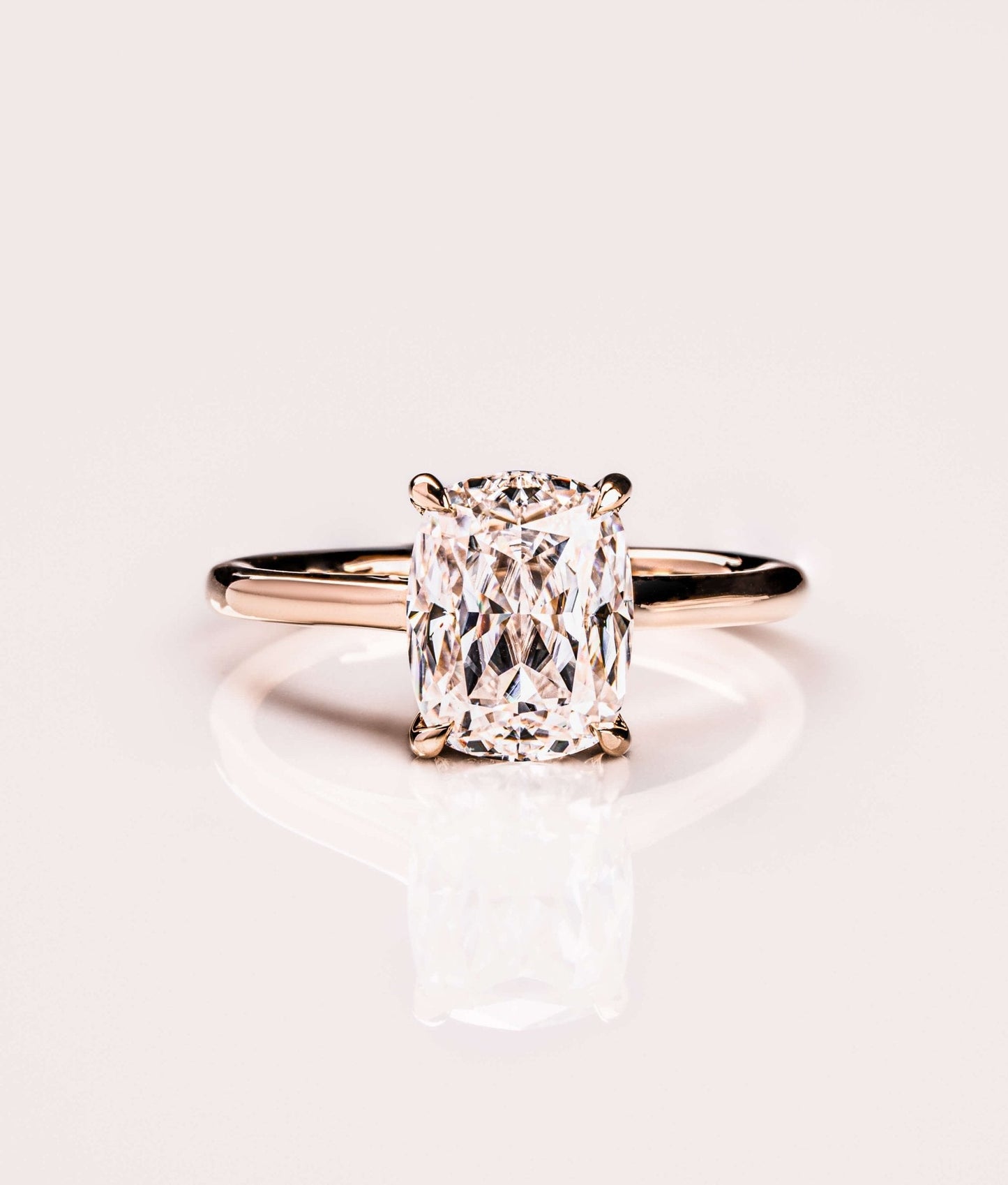 Cushion Hidden Halo Lab Grown Diamond Engagement Ring
