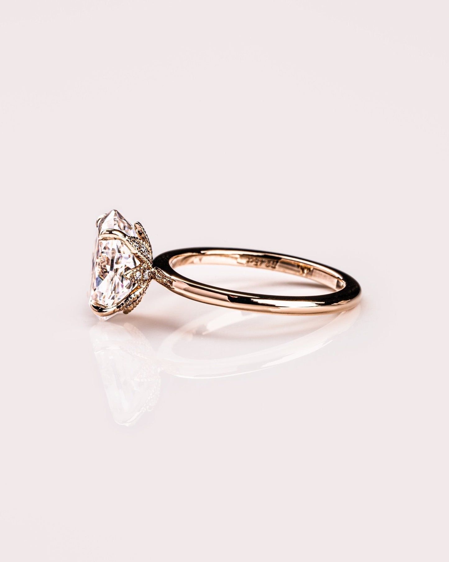 Cushion Hidden Halo Lab Grown Diamond Engagement Ring
