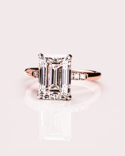 Cushion Hidden Halo Lab Grown Diamond Engagement Ring