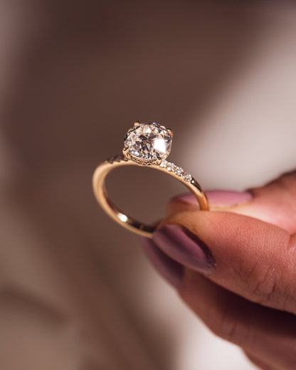 Cushion Hidden Halo Lab Grown Diamond Engagement Ring