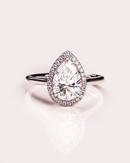 Cushion Hidden Halo Lab Grown Diamond Engagement Ring